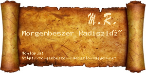Morgenbeszer Radiszló névjegykártya